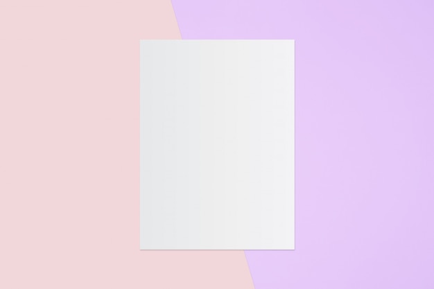 White paper and space for text on pastel color background, Minimal concept