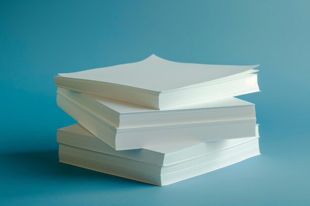 White Paper Stack Isolated on Solid Background