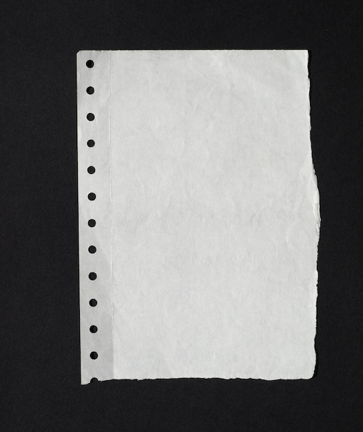 White paper texture background over black