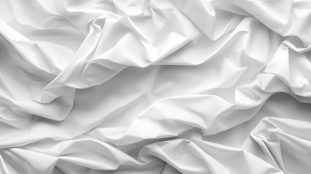 Photo white paper texture background with random creases and folds creating a chaotic pattern the textur