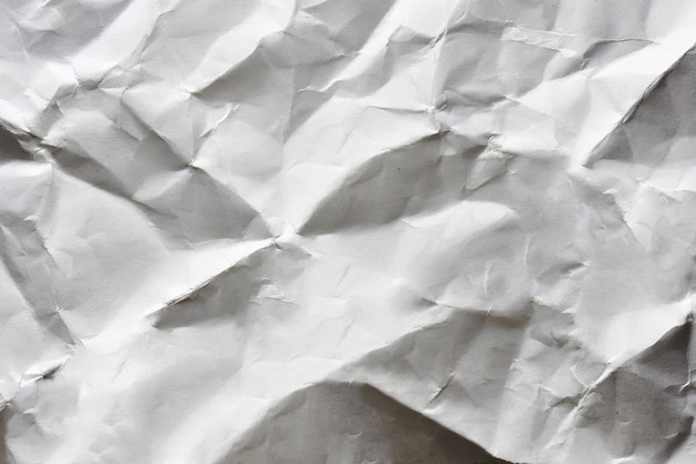 White paper texture View of white crumpled paper