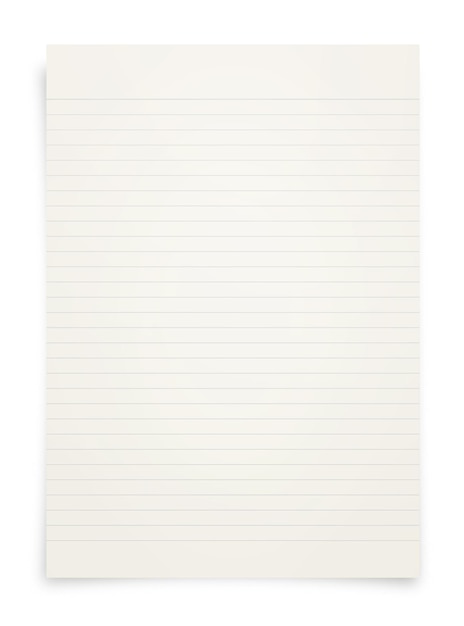 White paper with grid line pattern isolated on white background