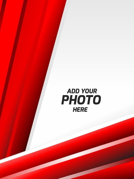 a white paper with a red background that says quot add your photo here quot