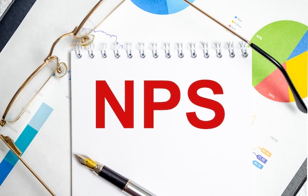 White paper with the text nps Business concept