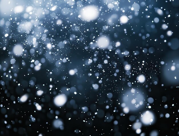 Photo white particles flying in the air snowflakes falling from above