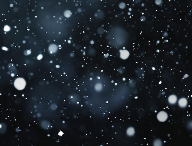 Photo white particles flying in the air snowflakes falling from above