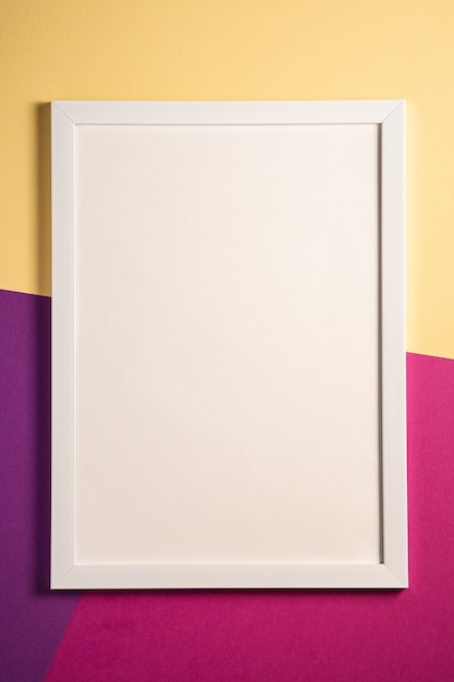 White picture frame with empty template