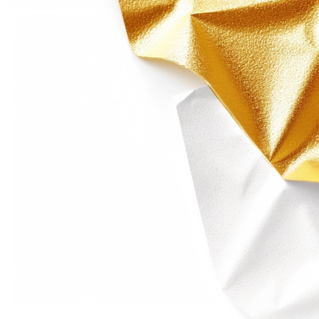 A white piece of paper with gold foil on it