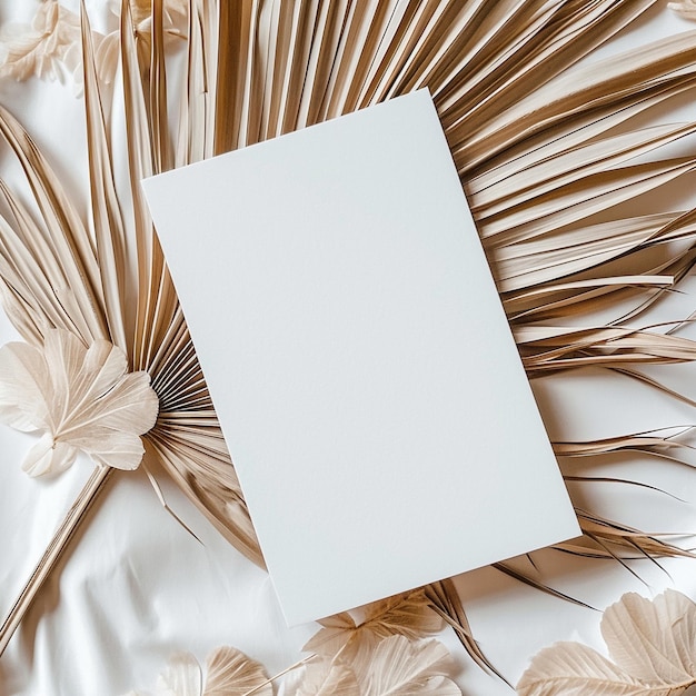 a white piece of paper with a white background with a white card on it