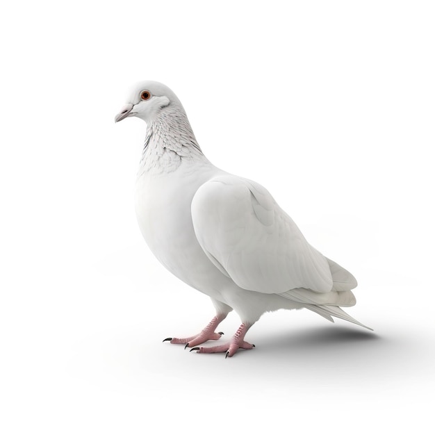 white pigeon isolated in white background