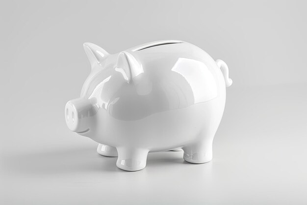 Photo white piggy bank isolated on white background