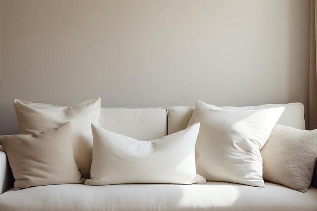 White Pillow Comfort Living Room