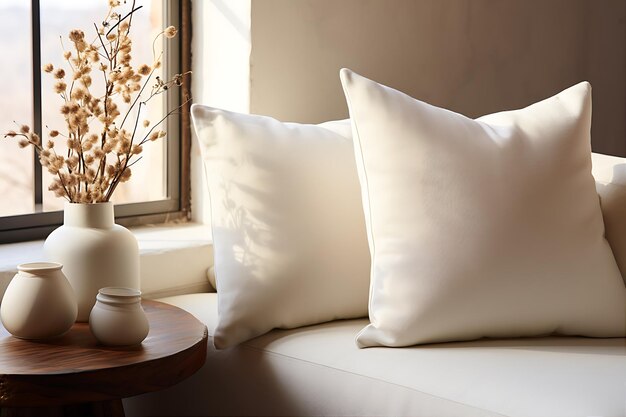 White Pillow Comfort Living Room