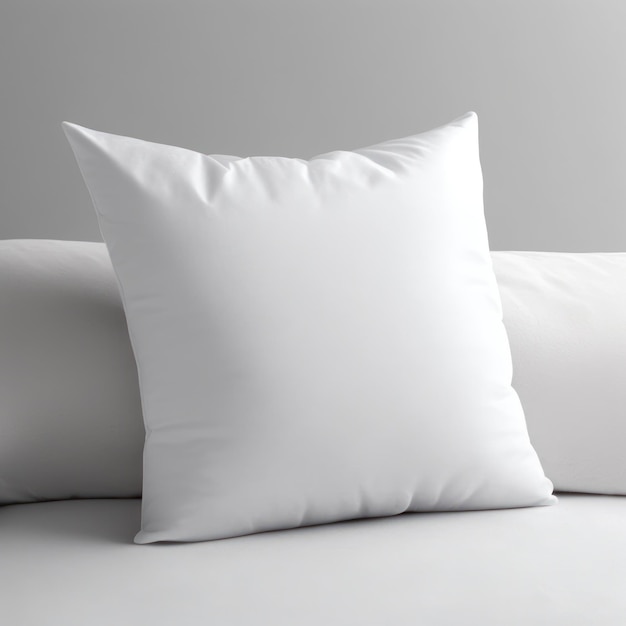 White pillow on the sofa mockup