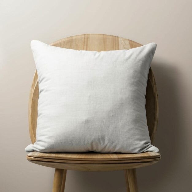 Photo a white pillow that is on a chair