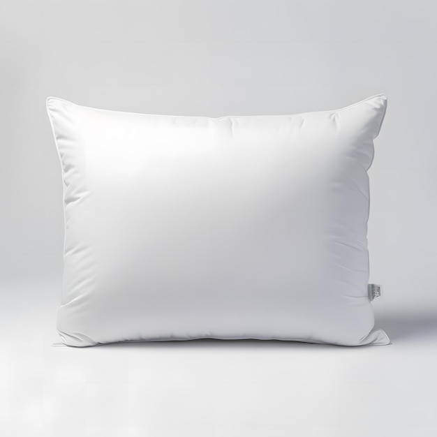 A white pillow with a silver buckle on it