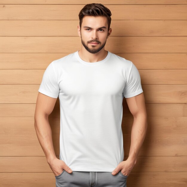 Photo white plain tshirt