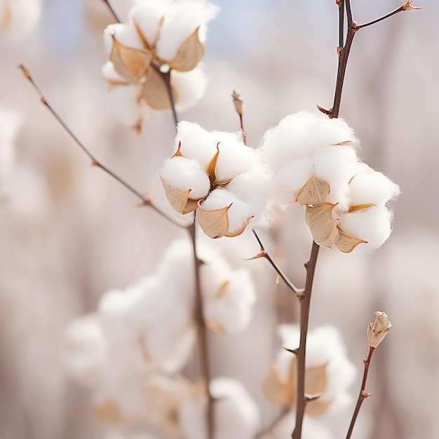 a white plant with white flowers that have the word cotton on it