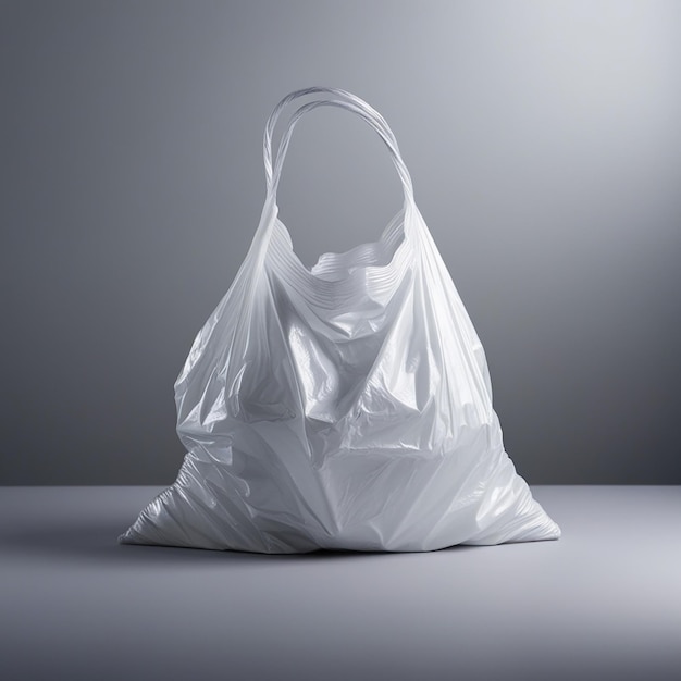 Photo white plastic bag