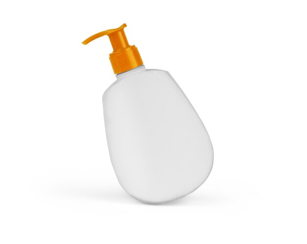 White plastic bottle isolated on white background