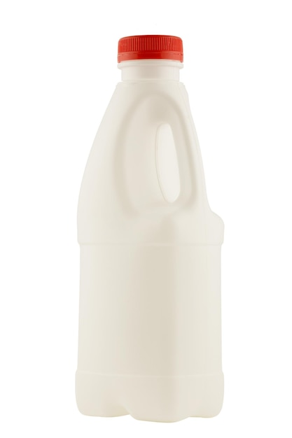 White plastic bottle with handle isolate