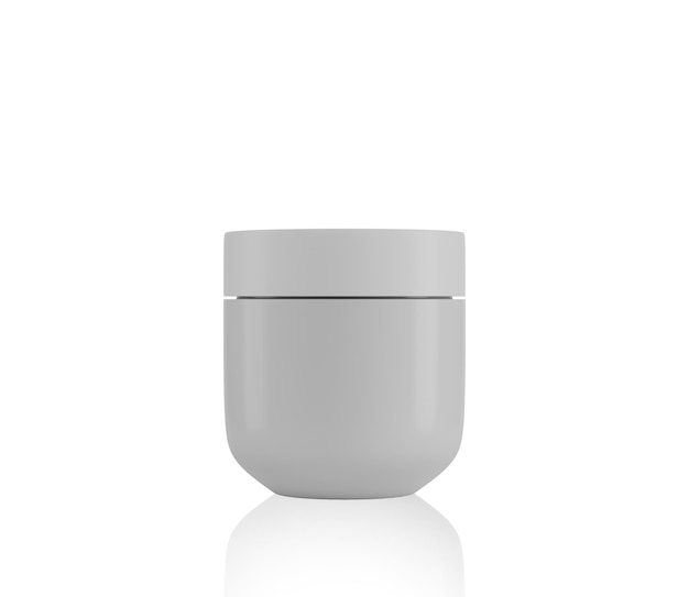 White plastic cosmetic jar for cream Blank white mockup cosmetic jar for cosmetic product