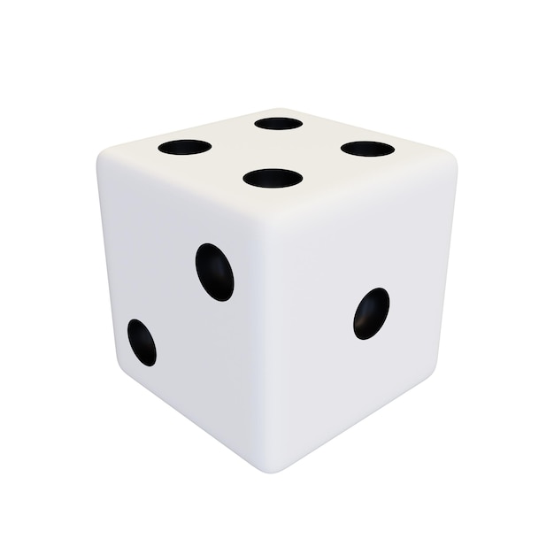 White plastic game dice White realistic game cube