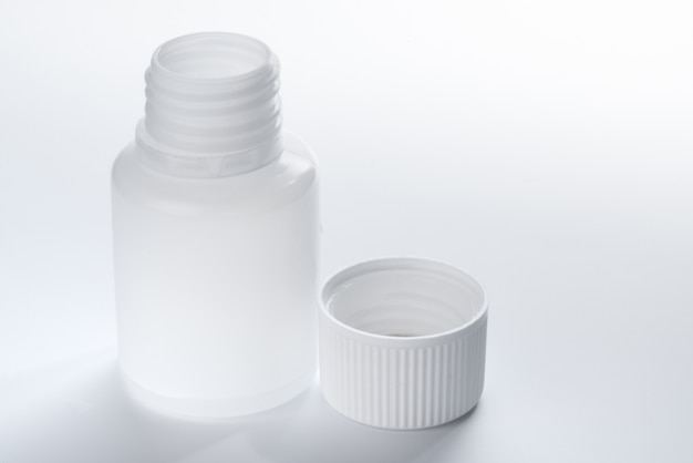 White plastic medical container bottle