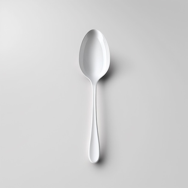 White plastic spoon isolated on white background Generative AI