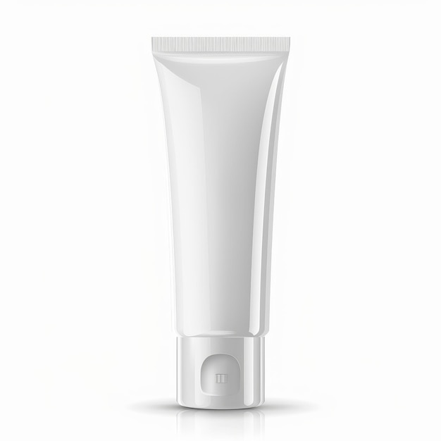 Photo a white plastic tube with a fliptop lid is shown against a white background