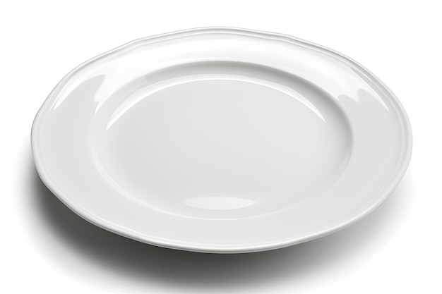 White Plate Isolated on White Background Cutout