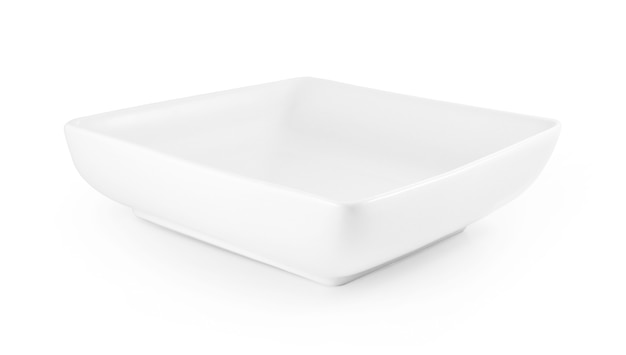 White plate on white background.