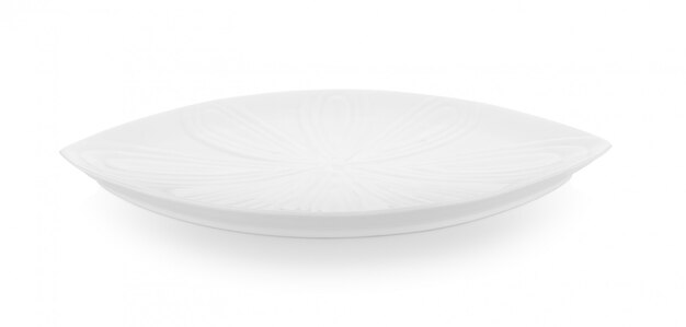 White plate on white space