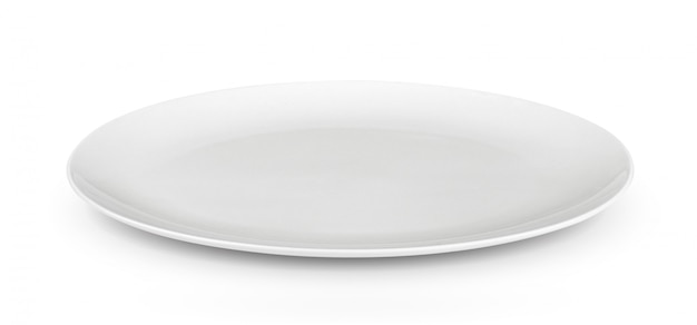 White plate on white surface