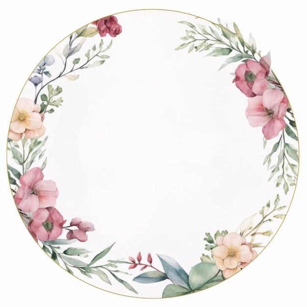 White Plate With Pink Flowers