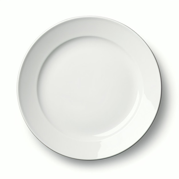 a white plate with a reflection on it