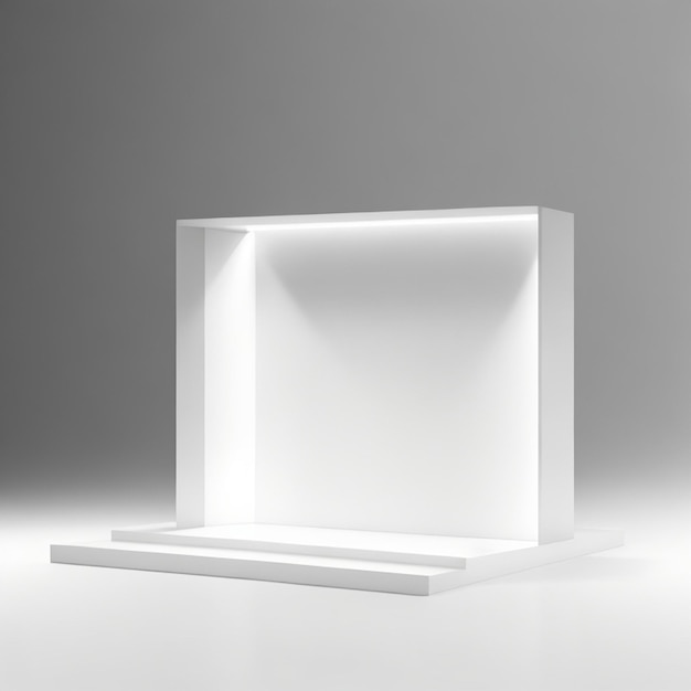 White podium product display with light effect