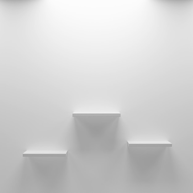 White podium in wall product display 3d minimalist empty elegant three