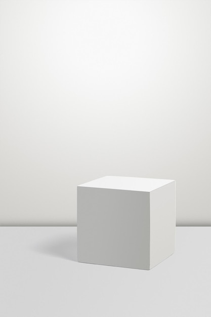 White podium on white background. Perfect platform for showing your prod