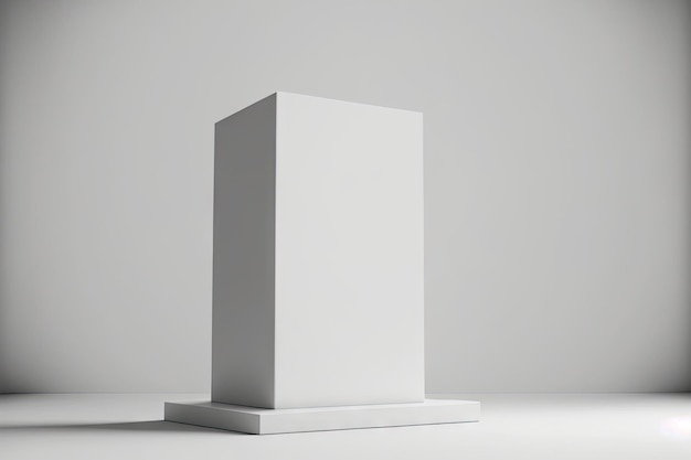 White podium on a white background