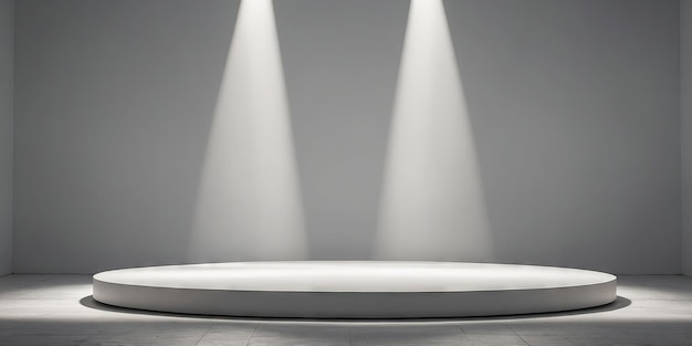 White podium with shadow background for product showcase