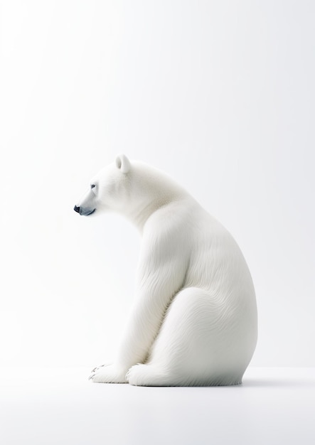 White Polar Bear Minimalistic Elegance of Arctic Majesty Generative AI