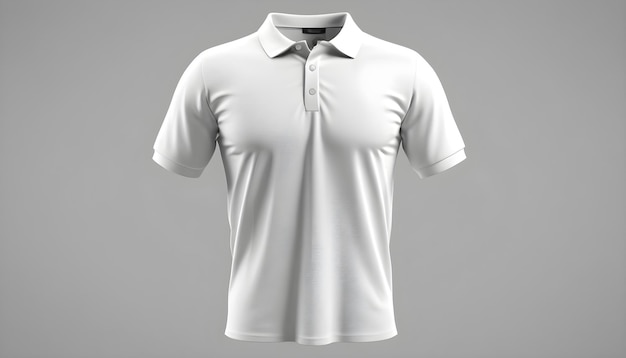 White polo shirt mockup template isolated front view without any logo or anything on the t shirt