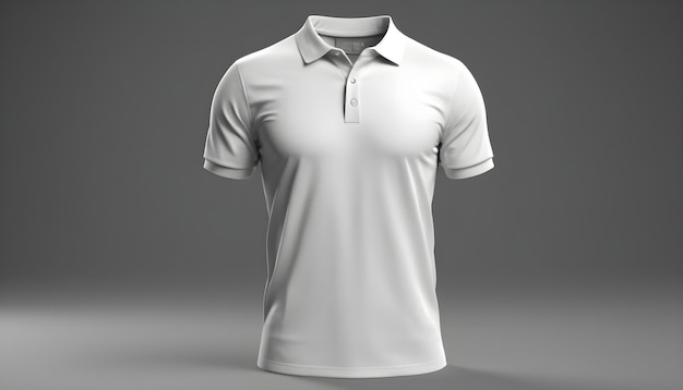 White polo shirt mockup template isolated front view without any logo or anything on the t shirt