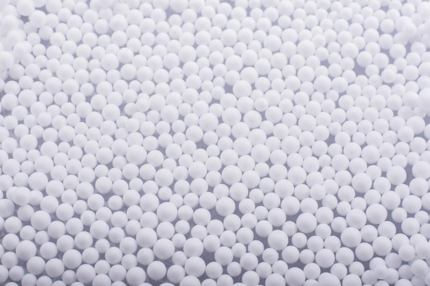 White polystyrene foam balls as background