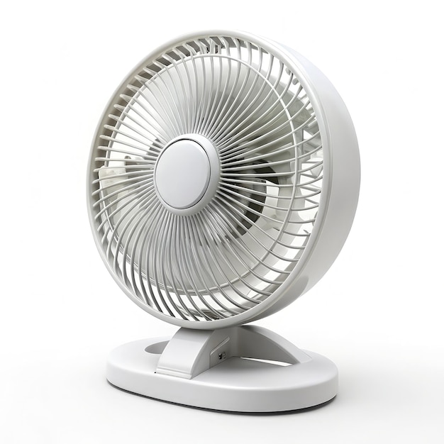 White Portable Fan on a White Background Generative AI