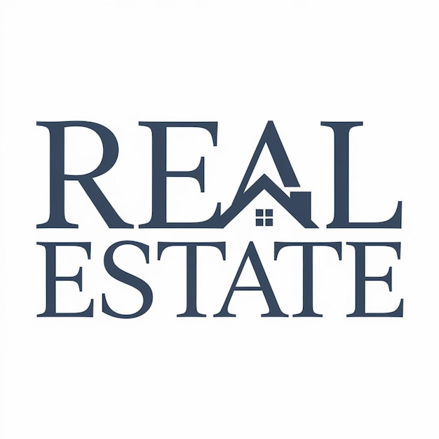 a white poster with the word real estate on it