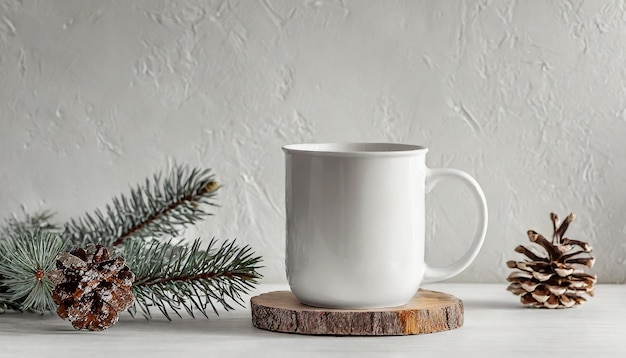 a white pot with a christmas tree on it