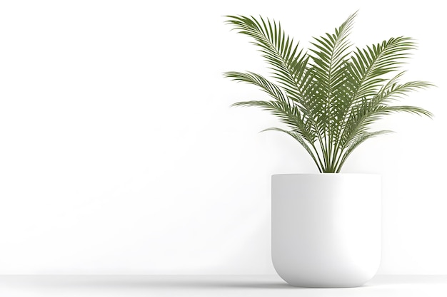 Photo white potted plant against white background minimalist decor