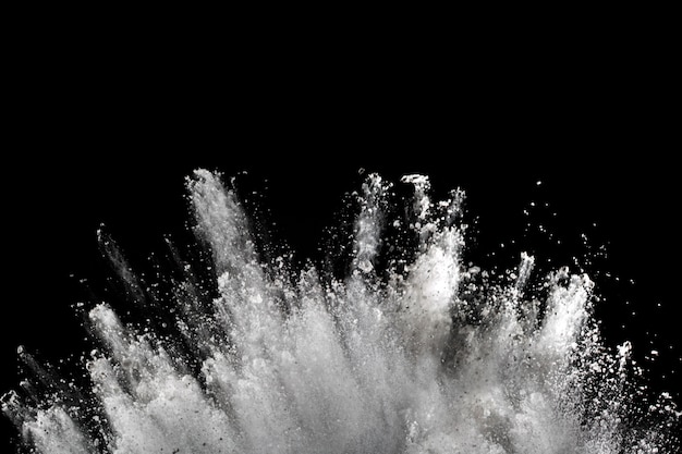 White powder explosion on black.  